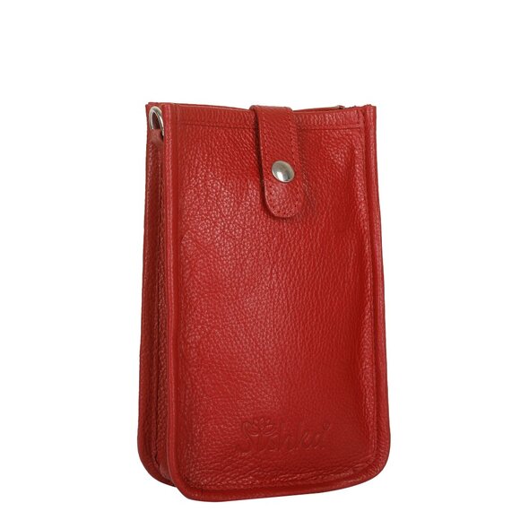 Leather Crossbody Red Phone Sling Wallet Bag–Small Shoulder  Bag for Daily Use - Picture 6 of 10